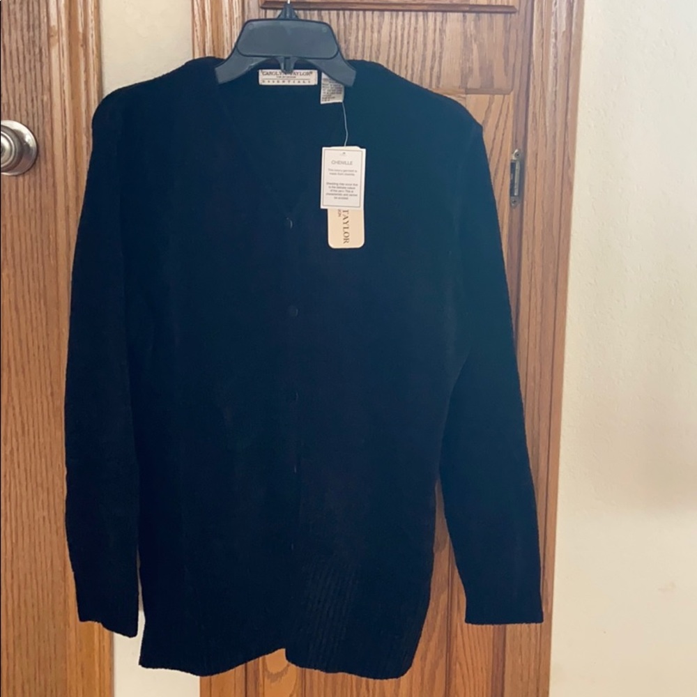 Carolyn Taylor Button-Up Black Cardigan NWT